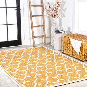 Trebol Moroccan Trellis Textured Weave Indoor/outdoor Area Rug